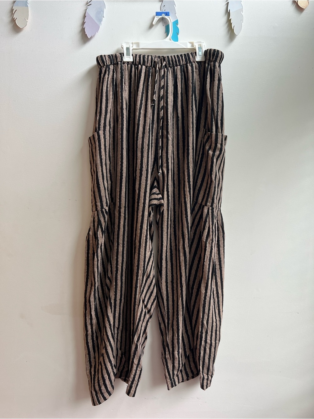 Tarse Linen blend wide leg pants L